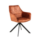 Chaise de salle à manger Noah - Velours Adore Cognac